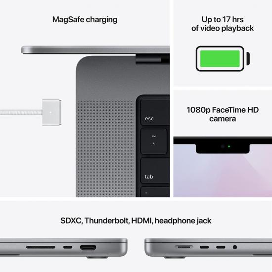 Apple MacBook Pro (2021, 14 Zoll, M1 Pro, 512GB) - Space Grau