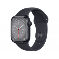 Apple Watch Series 8 41 mm (GPS) Mitternacht Aluminiumgehäuse mit S/M Mitternacht Sportarmband