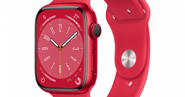 Apple Watch Series 8 45 mm (GPS) (PRODUCT)RED Aluminiumgehäuse mit S/M (PRODUCT)RED Sportarmband Apple Watch Series 8 45 mm (GPS) (PRODUCT)RED Aluminiumgehäuse mit S/M (PRODUCT)RED Sportarmband