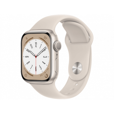 Apple Watch Series 8 41 mm (GPS) Polarstern Aluminiumgehäuse mit Polarstern Sportarmband M/L