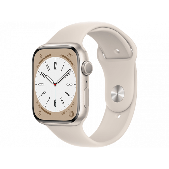 Apple Watch Series 8 45 mm (GPS) Polarstern Aluminiumgehäuse mit S/M Polarstern Sportarmband