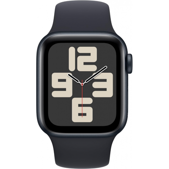 Apple Watch SE 2023 2. Generation (GPS, 40 mm) - Midnight-Aluminiumgehäuse mit M/L Midnight-Sportarmband
