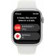 Apple Watch Series 8 45 mm (GPS) Silber Aluminiumgehäuse mit weißem Sportarmband M/L