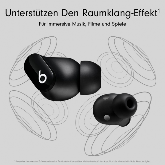 Beats Studio Buds – Komplett kabellose Bluetooth In-Ear Kopfhörer mit Noise-Cancelling – schweißbeständige, kompatibel mit Apple und Android – Schwarz