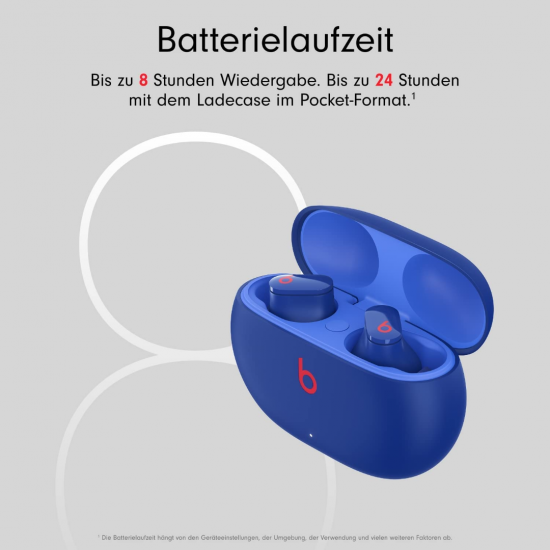 Beats Studio Buds - Komplett kabellose Bluetooth In-Ear Kopfhörer mit Noise-Cancelling - schweißbeständige - Blau