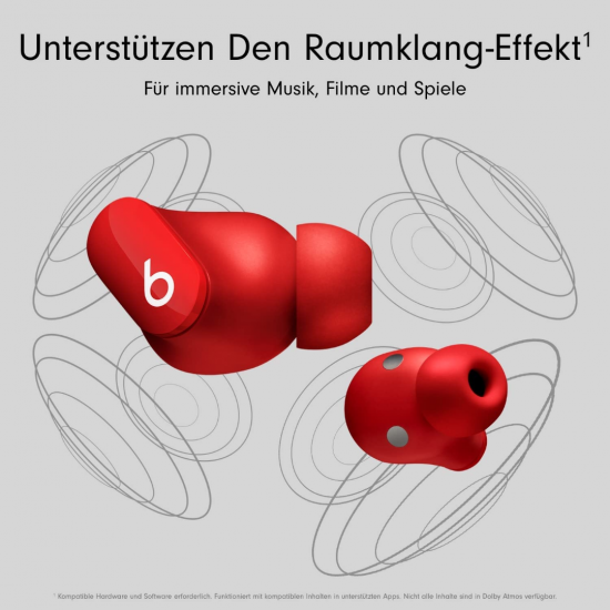 Beats Studio Buds – Komplett kabellose Bluetooth In-Ear Kopfhörer mit Noise-Cancelling – schweißbeständige, kompatibel mit Apple und Android – Rot