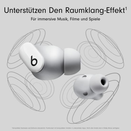Beats Studio Buds - Komplett kabellose Bluetooth In-Ear Kopfhörer mit Noise-Cancelling - schweißbeständige, kompatibel mit Apple und Android – Weiß