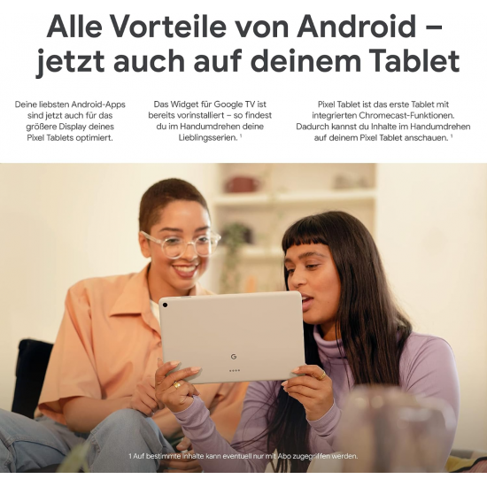 Google Pixel Tablet mit Ladedock mit Lautsprecher (8+128 GB) - Hasel