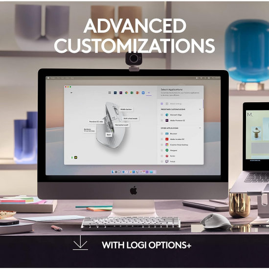 Logitech MX Master 3S für Mac - Ultraschnell scrollende Bluetooth-Maus (Hellgrau)