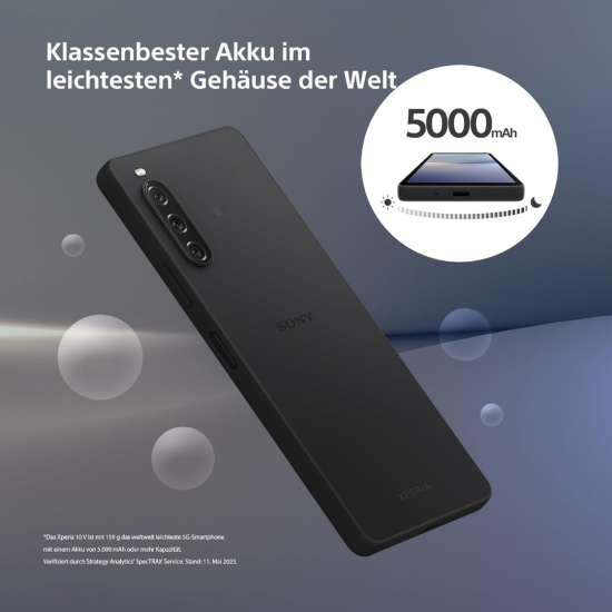Sony Xperia 10 V 5G (8 GB + 128 GB) Smartphone - Schwarz