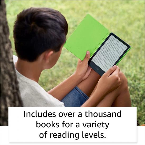 Amazon Kindle Paperwhite Kids Edition (11. Generation, Wi-Fi, 8 GB) 6" E-Reader mit Cover – Schwarz