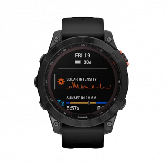 Garmin Fenix 7 Solar Edition (47 mm) – Schiefergrau mit schwarzem Band