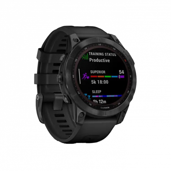 Garmin Fenix 7 Solar Edition (47 mm) – Schiefergrau mit schwarzem Band