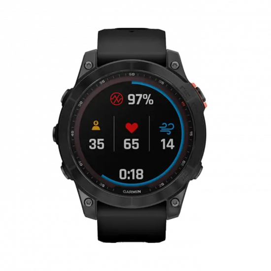 Garmin Fenix 7 Solar Edition (47 mm) – Schiefergrau mit schwarzem Band