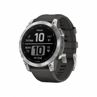 Garmin Fenix 7 Standard Edition (47 mm) – Silber mit Graphitband