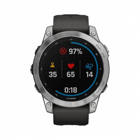 Garmin Fenix 7 Standard Edition (47 mm) – Silber mit Graphitband