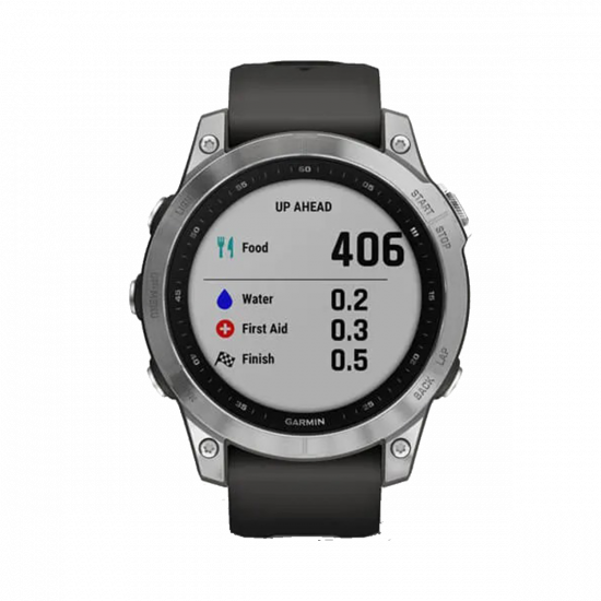 Garmin Fenix 7 Standard Edition (47 mm) – Silber mit Graphitband