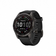 Garmin Fenix 7S Sapphire Solar Edition (42 mm) – kohlenstoffgraues DLC-Titan mit schwarzem Band