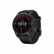 Garmin Fenix 7S Solar Edition (42 mm) – Schiefergrau mit schwarzem Band