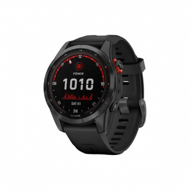 Garmin Fenix 7S Solar Edition (42 mm) – Schiefergrau mit schwarzem Band