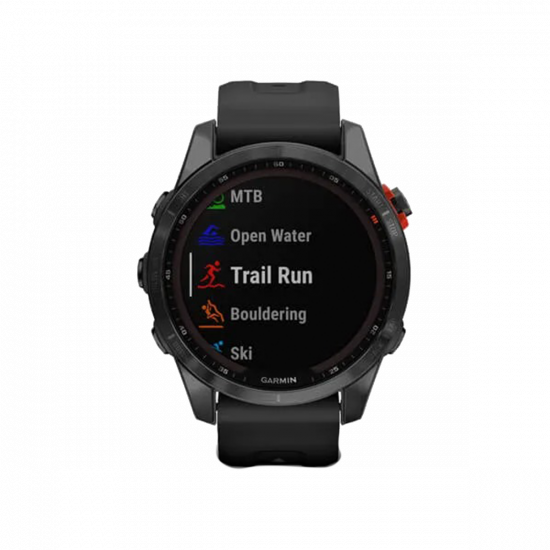 Garmin Fenix 7S Solar Edition (42 mm) – Schiefergrau mit schwarzem Band