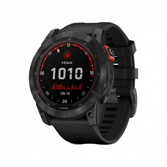 Garmin Fenix 7X Solar Edition (51 mm) – Schiefergrau mit schwarzem Band