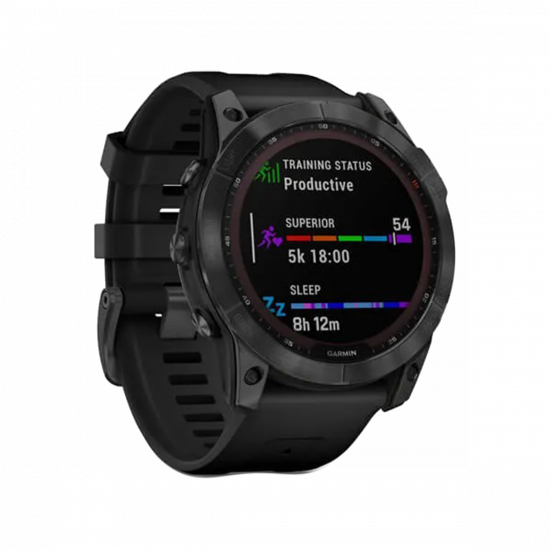 Garmin Fenix 7X Solar Edition (51 mm) – Schiefergrau mit schwarzem Band