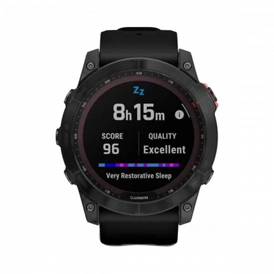 Garmin Fenix 7X Solar Edition (51 mm) – Schiefergrau mit schwarzem Band