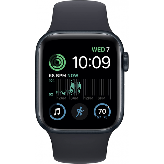 Apple Watch SE 2022 2. Generation (GPS, 40 mm) – Midnight Aluminiumgehäuse mit S/M Midnight Sportarmband