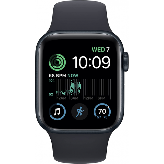 Apple Watch SE 2022 2. Generation (GPS, 40 mm) – Midnight Aluminiumgehäuse mit M/L Midnight Sportarmband