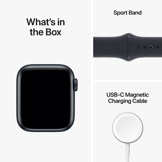 Apple Watch SE 2022 2. Generation (GPS, 40 mm) – Midnight Aluminiumgehäuse mit M/L Midnight Sportarmband
