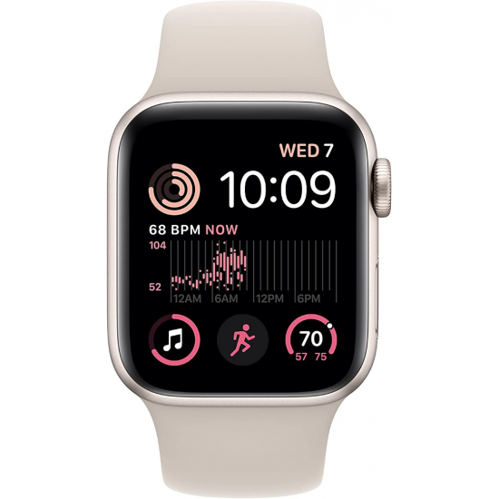 Apple Watch SE 2022 2. Generation (GPS, 40 mm) – Polarstern Aluminiumgehäuse mit Polarstern Sportarmband M/L