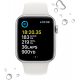 Apple Watch SE 2022 2. Generation (GPS, 44 mm) – Silbernes Aluminiumgehäuse mit weißem Sportarmband S/M