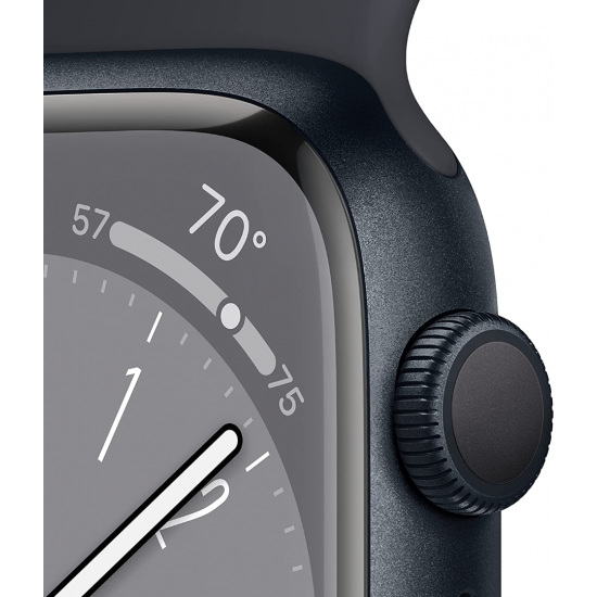 Apple Watch Series 8 45 mm (GPS) Mitternacht Aluminiumgehäuse mit M/L Mitternacht Sportarmband