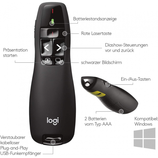 Logitech R400 Kabelloser Presenter