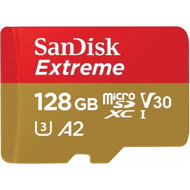 SanDisk Extreme 128 GB microSDXC-Speicherkarte (A2, Klasse 10, UHH-I, U3, V30)