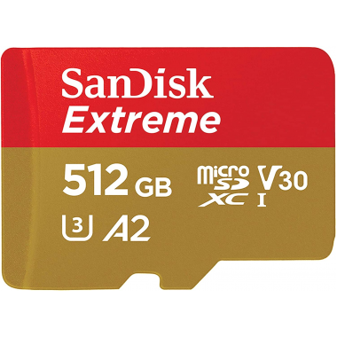 SanDisk Extreme 512 GB microSDXC-Speicherkarte (A2, Klasse 10, UHH-I, U3, V30)