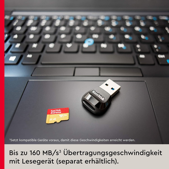 SanDisk Extreme 256 GB microSDXC-Speicherkarte (A2, Klasse 10, UHH-I, U3, V30)