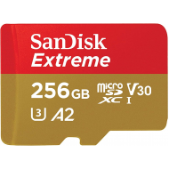 SanDisk Extreme 256 GB microSDXC-Speicherkarte (A2, Klasse 10, UHH-I, U3, V30)