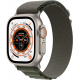 Apple Watch Ultra (GPS + Cellular, 49 mm) Smartwatch-Titangehäuse mit Grün Alpine Loop - M