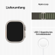 Apple Watch Ultra (GPS + Cellular, 49 mm) Smartwatch-Titangehäuse mit Grün Alpine Loop - M