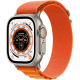 Apple Watch Ultra (GPS + Cellular, 49 mm) Smartwatch-Titangehäuse mit Orange Alpine Loop - M