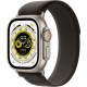 Apple Watch Ultra (GPS + Cellular, 49 mm) Smartwatch-Titangehäuse Trail Loop Schwarz/Grau - S/M