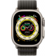 Apple Watch Ultra (GPS + Cellular, 49 mm) Smartwatch-Titangehäuse Trail Loop Schwarz/Grau - S/M