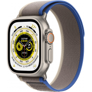 Apple Watch Ultra (GPS + Cellular, 49 mm) Smartwatch-Titangehäuse Trail Loop Blau/Grau - S/M