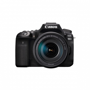 Canon EOS 90D DSLR Kamera (32,5 MP, 4K, EF-S 18-135mm IS USM Objektiv)- Schwarz/Schwarz