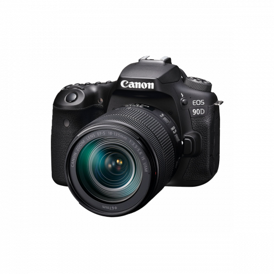 Canon EOS 90D 32.5 MP DSLR Camera - 4K - Black/Black - EF-S 18-135mm IS USM Lens