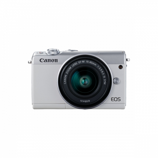 Canon EOS M100 Spiegellose Kamera mit EF-M 15-45 mm f/3.5-6.3 IS STM Objektiv - Weiß