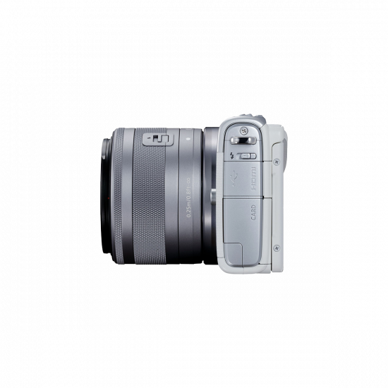 Canon EOS M100 Spiegellose Kamera mit EF-M 15-45 mm f/3.5-6.3 IS STM Objektiv - Weiß